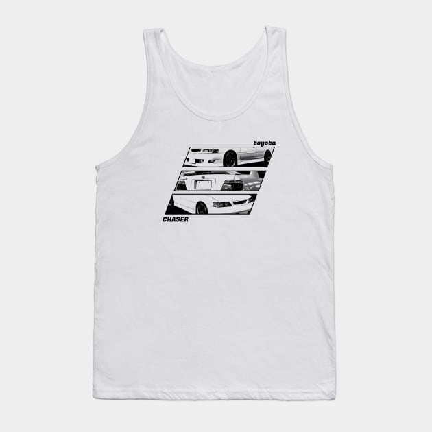 TOYOTA CHASER JZX100 Black 'N White Archive 2 Tank Top by Cero